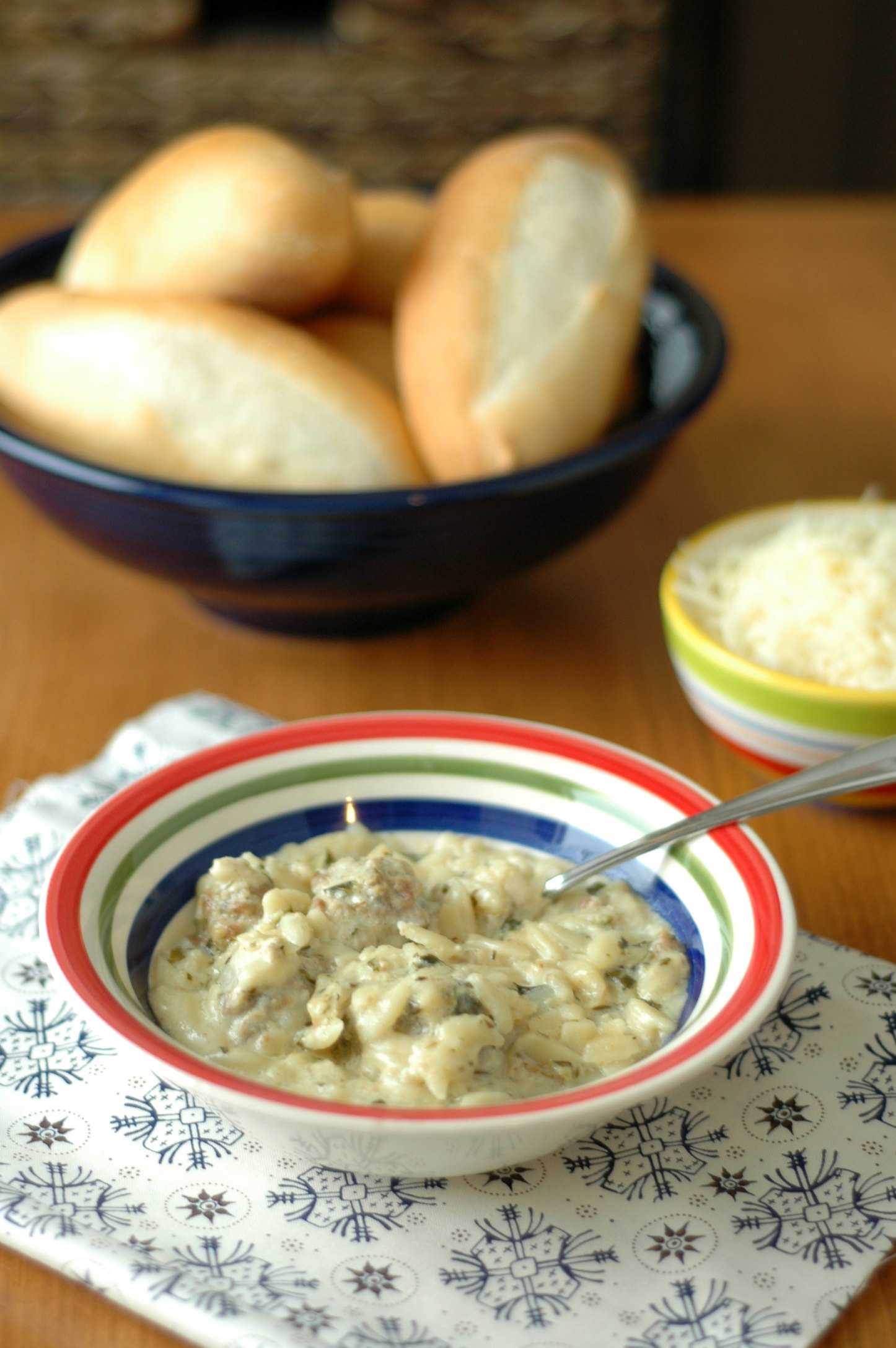 Slow Cooker Creamy Meatball and Orzo Soup