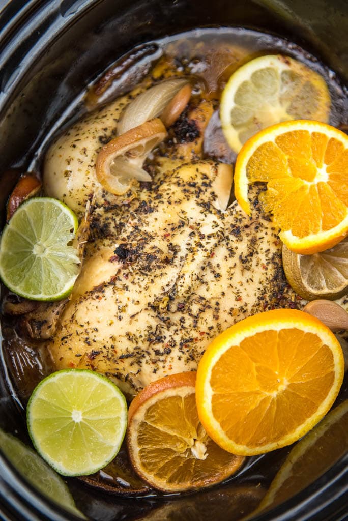 Slow Cooker Whole Chicken with Citrus and Herbs