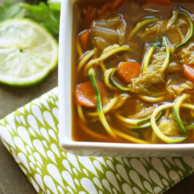 Slow Cooker Miso Vegetable Zoodle Soup