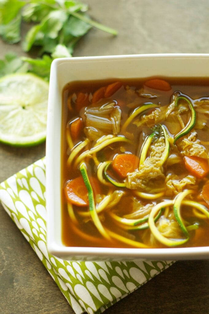 Slow Cooker Miso Vegetable Zoodle Soup