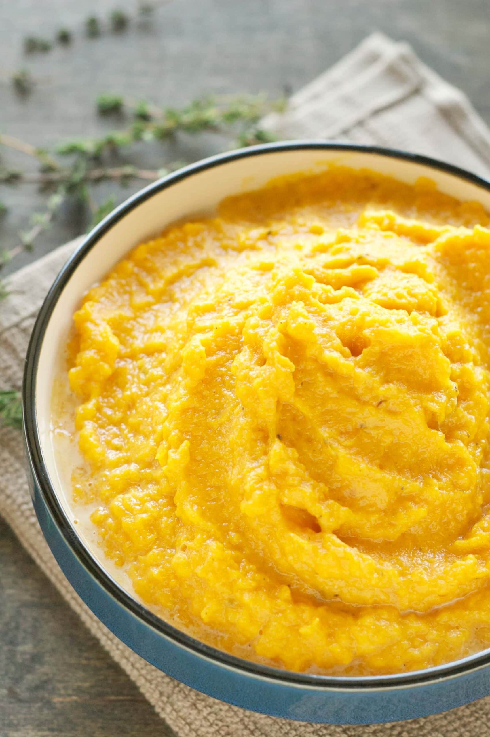 Slow Cooker Savory Buttery Sage Mashed Sweet Potatoes