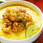 Slow Cooker Cheesy Polenta with Chili Lime Shrimp