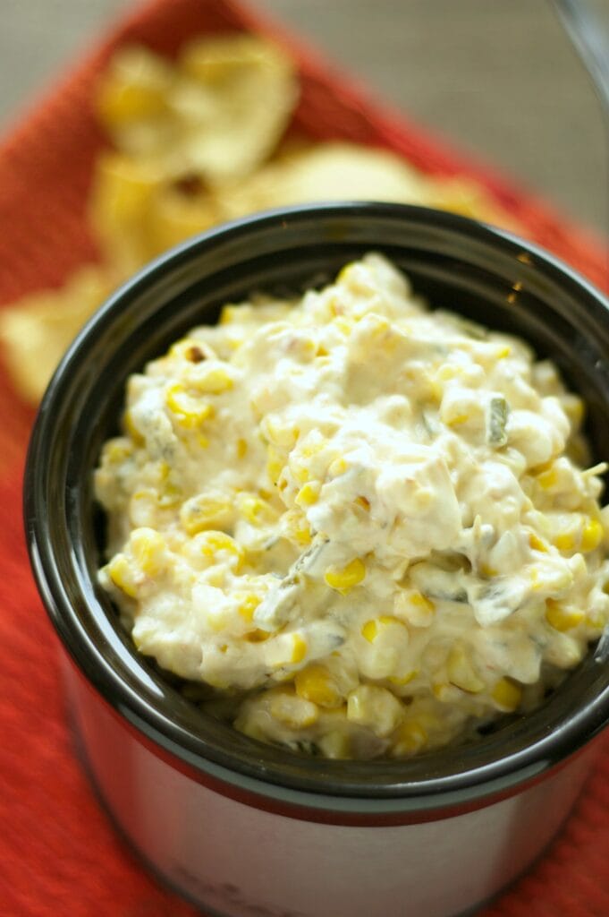 Slow Cooker Roasted Corn and Poblano Dip with Bacon