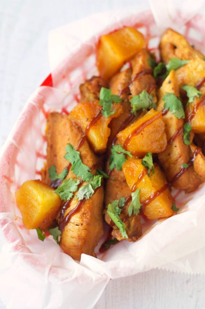 Slow Cooker Pineapple BBQ Chicken Tenders