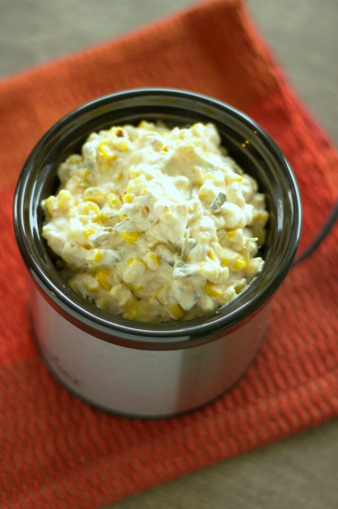 corn dip in small slow cooker