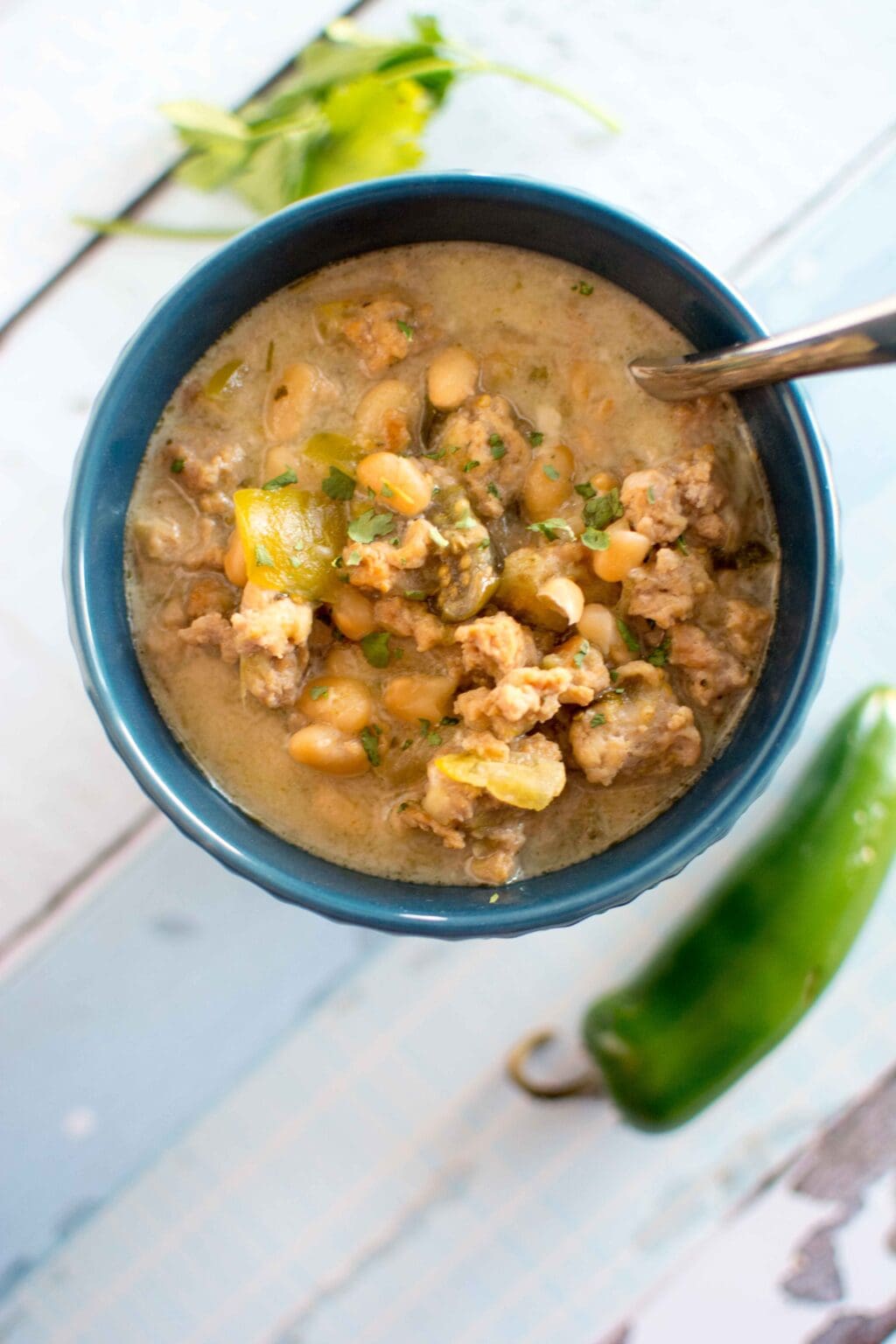Slow Cooker Cheesy Green Chili - Slow Cooker Gourmet