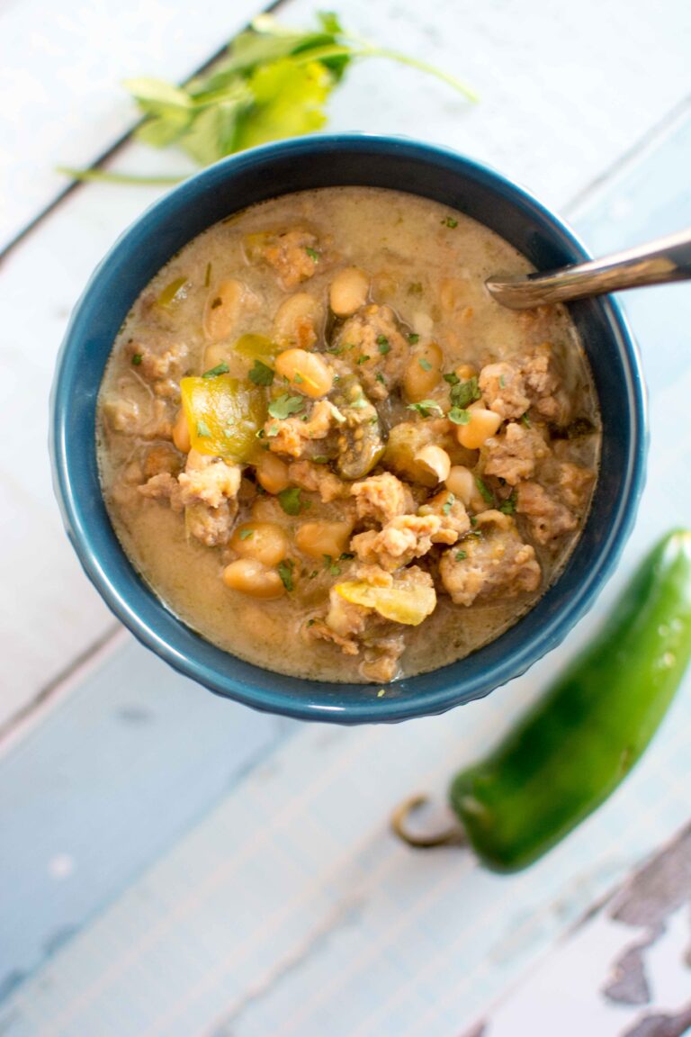 Slow Cooker Cheesy Green Chili