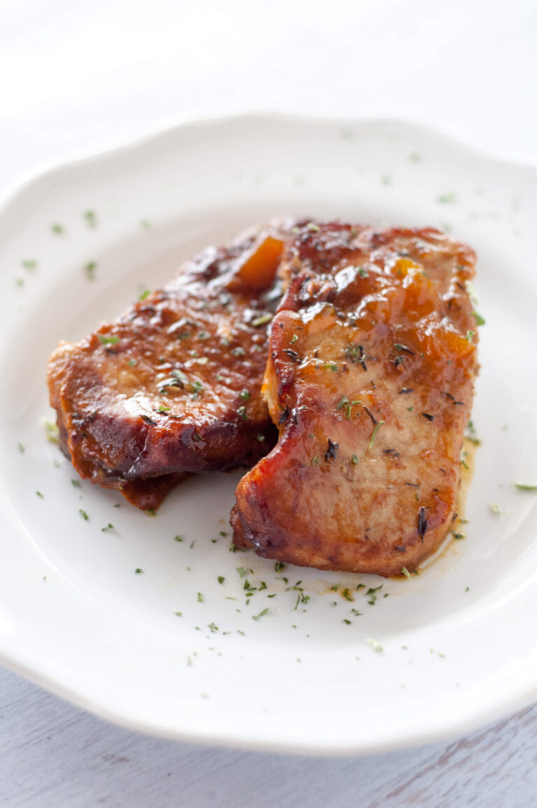 Slow Cooker Peach Glazed Pork Chops - Slow Cooker Gourmet