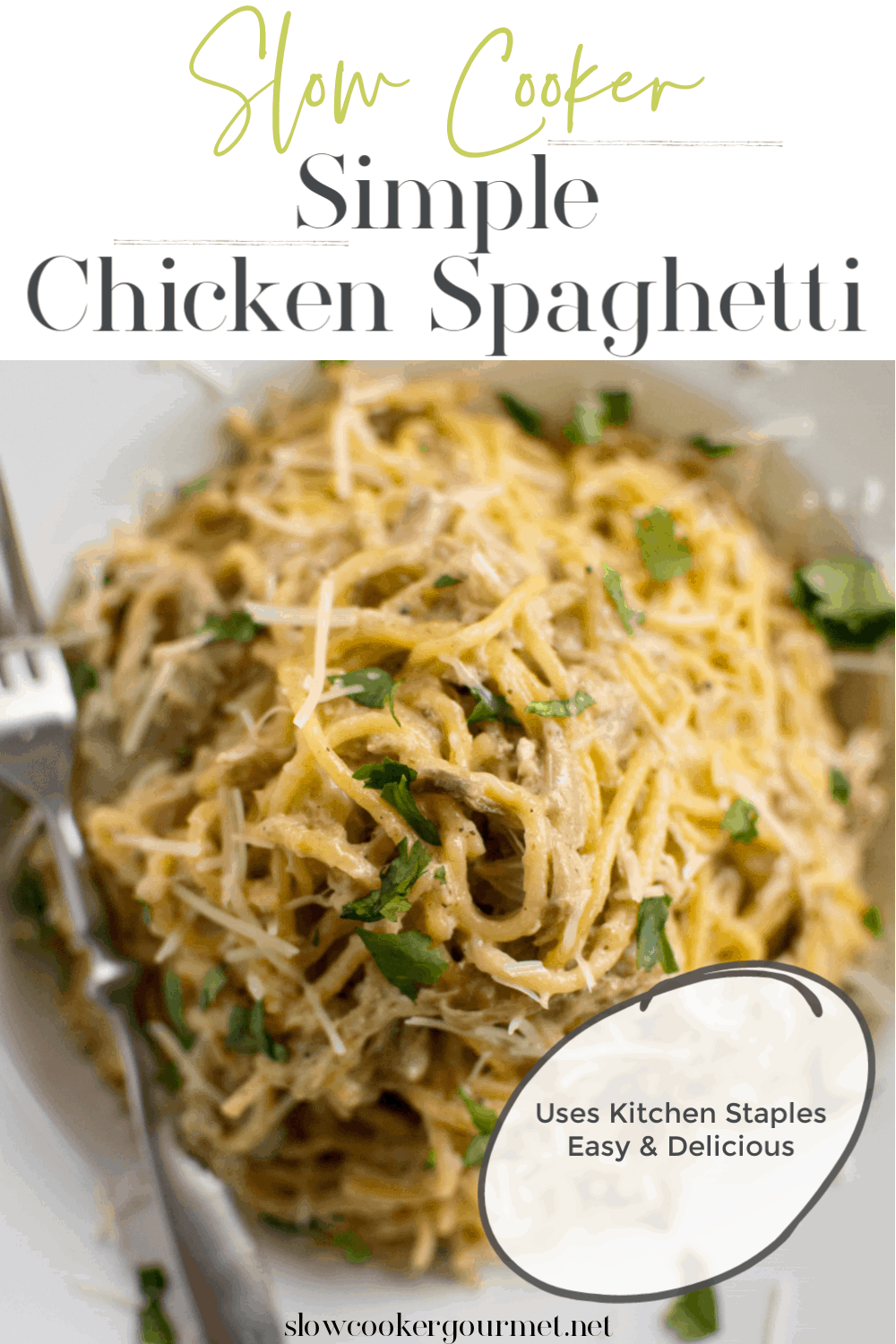 Slow Cooker Simple Chicken Spaghetti - Slow Cooker Gourmet