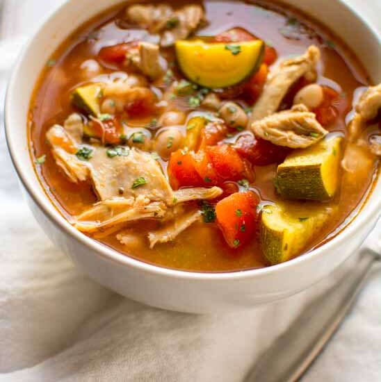 Slow Cooker Chicken Tomato and White Bean Soup - Slow Cooker Gourmet