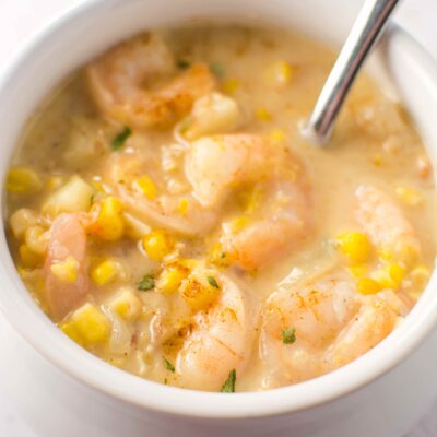 Slow Cooker Cajun Corn and Shrimp Chowder