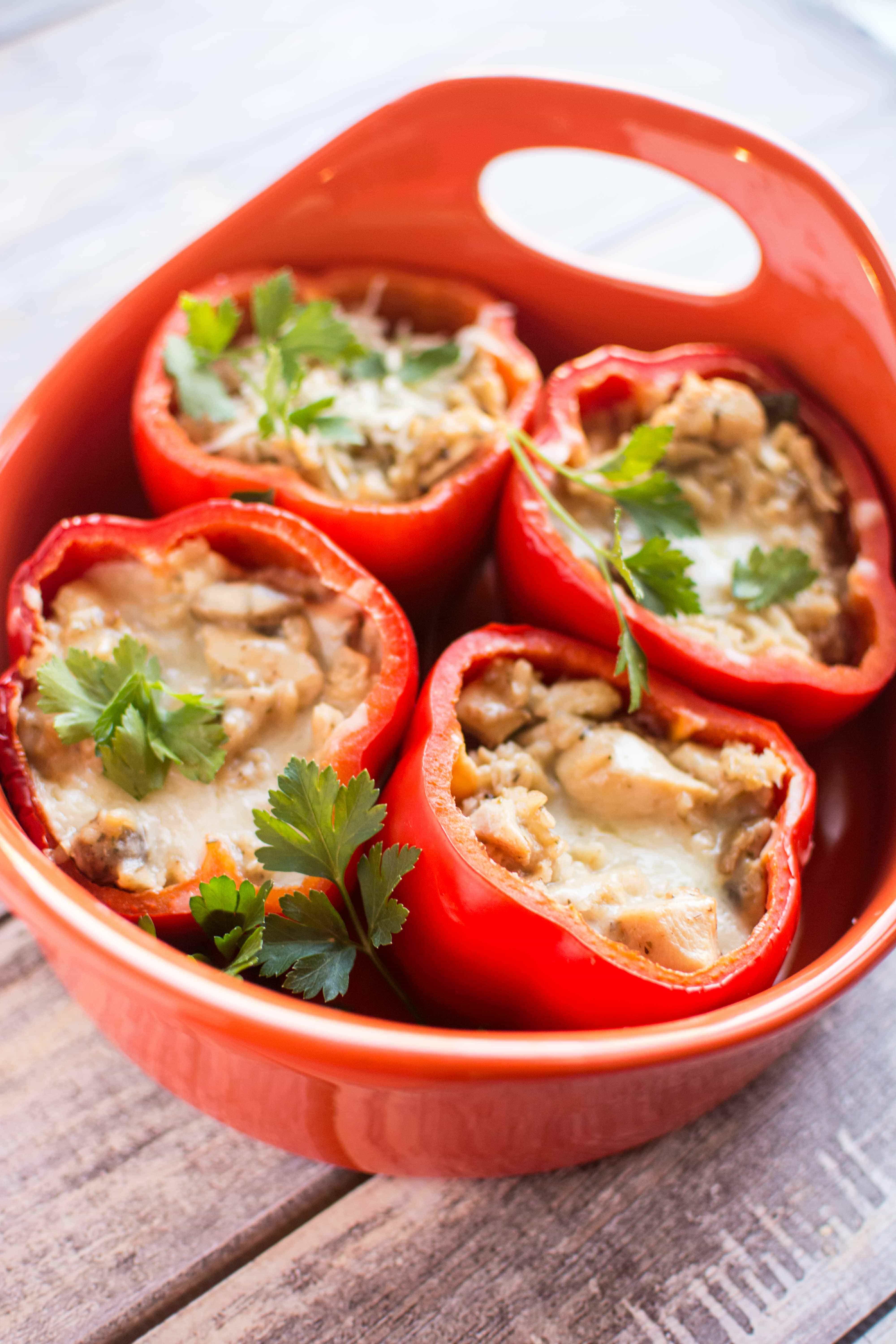 Slow Cooker Stuffed Red Peppers - Slow Cooker Gourmet