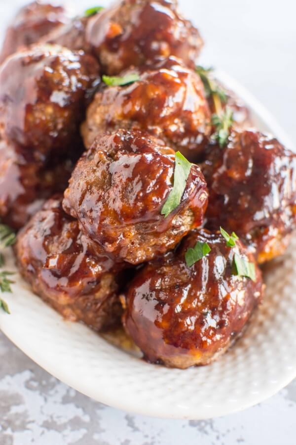 Slow Cooker Blueberry BBQ Meatballs