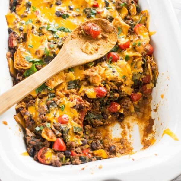 Slow Cooker Healthy Taco Casserole - Slow Cooker Gourmet