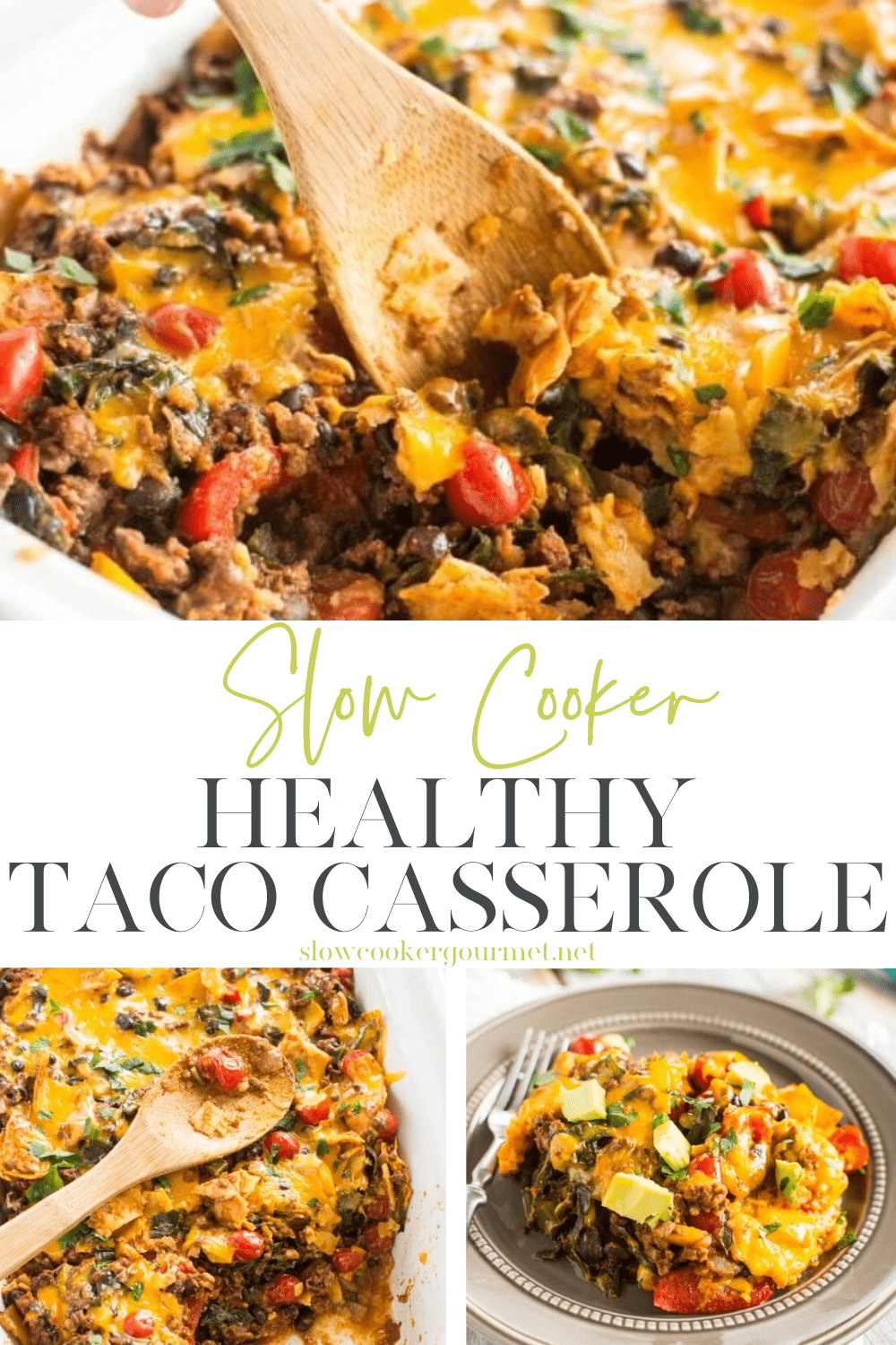 Slow Cooker Healthy Taco Casserole - Slow Cooker Gourmet