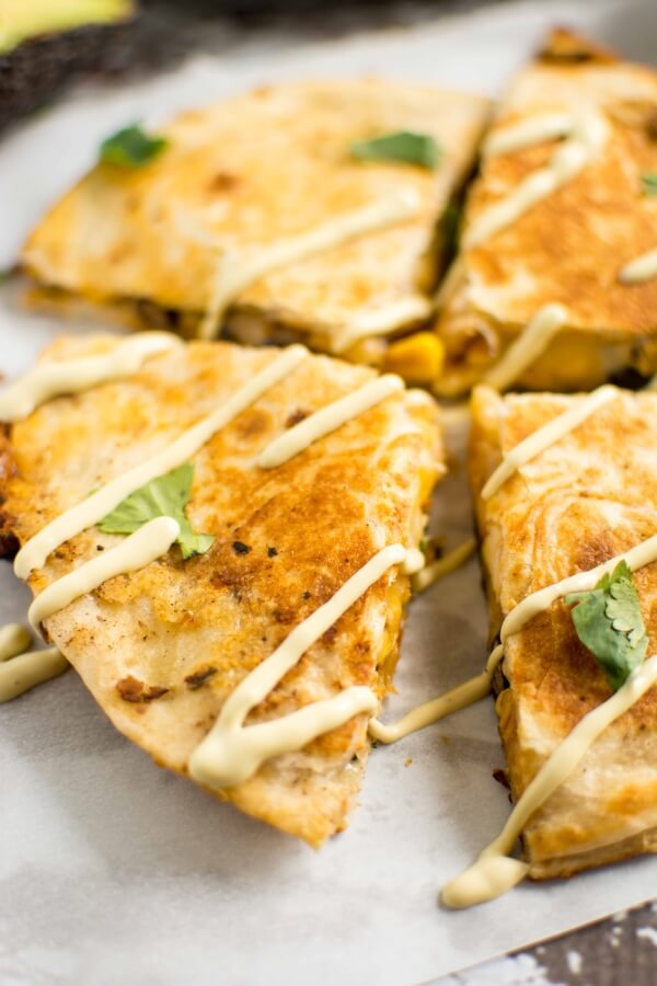 Southwest Chicken Quesadilla with Avocado Ranch