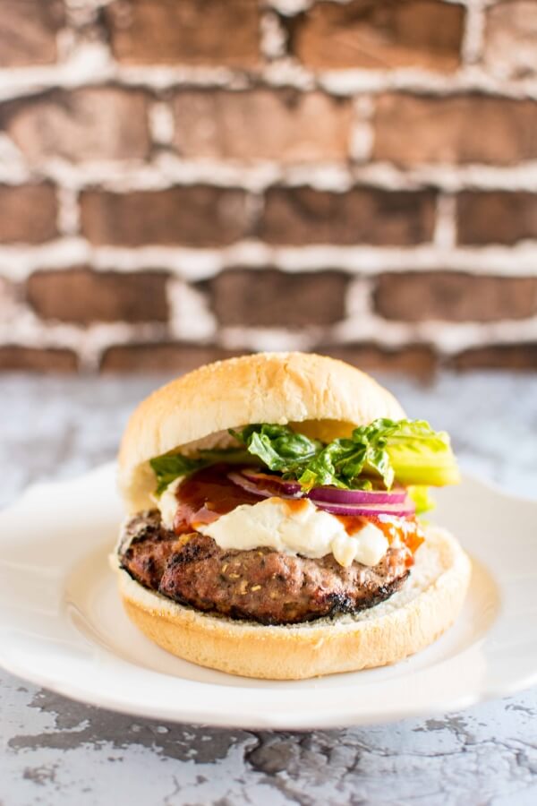 Turkey Burgers with Peach and Goat Cheese