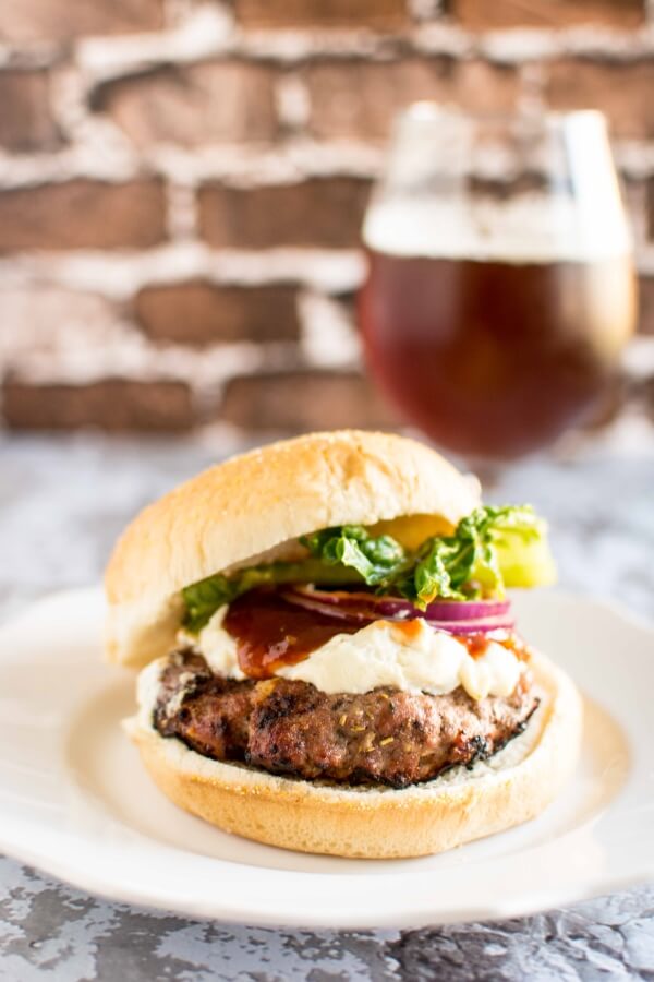 Turkey Burgers with Peach and Goat Cheese