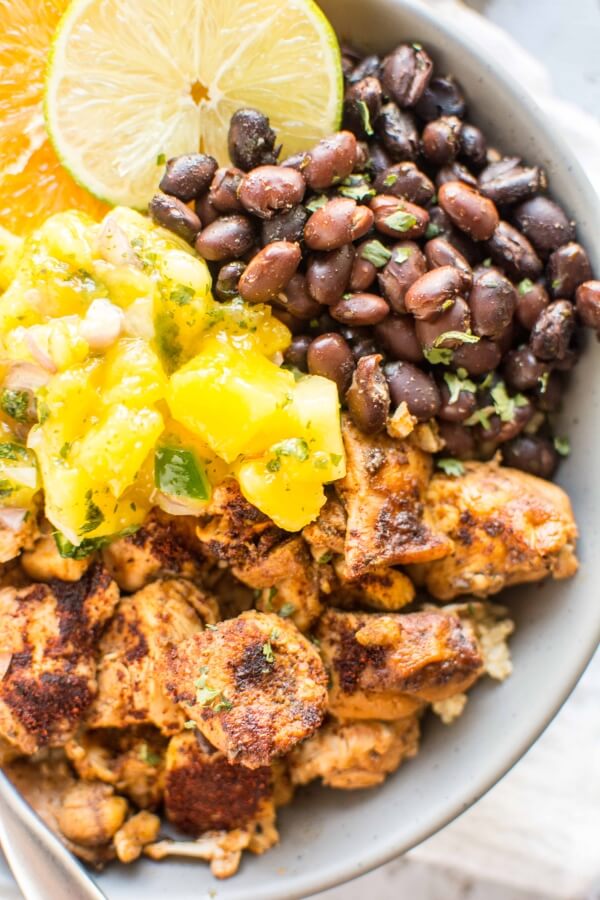 Slow Cooker Cuban Chicken Bowls