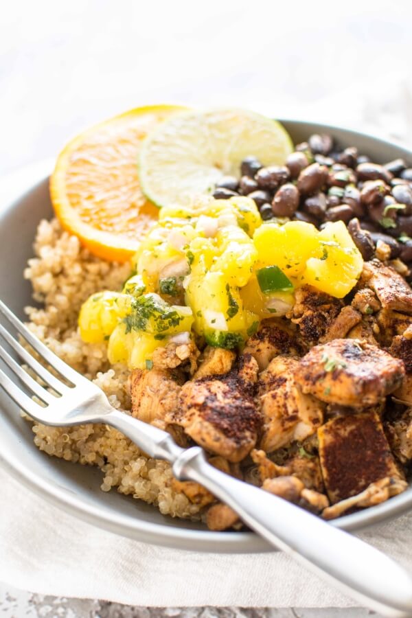 Slow Cooker Cuban Chicken Bowls