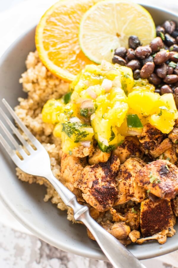 Slow Cooker Cuban Chicken Bowls