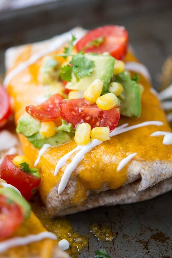 Slow Cooker Healthier Chicken Burritos