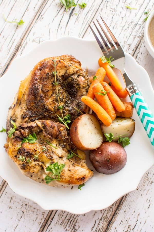 Slow Cooker Herb Butter Chicken and Veggies