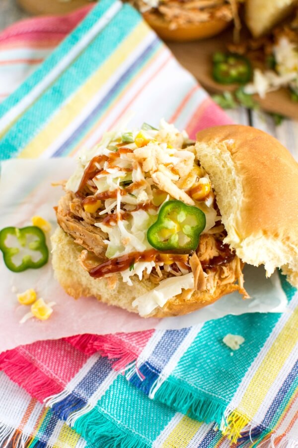 Slow Cooker Southwest Chicken Sandwiches