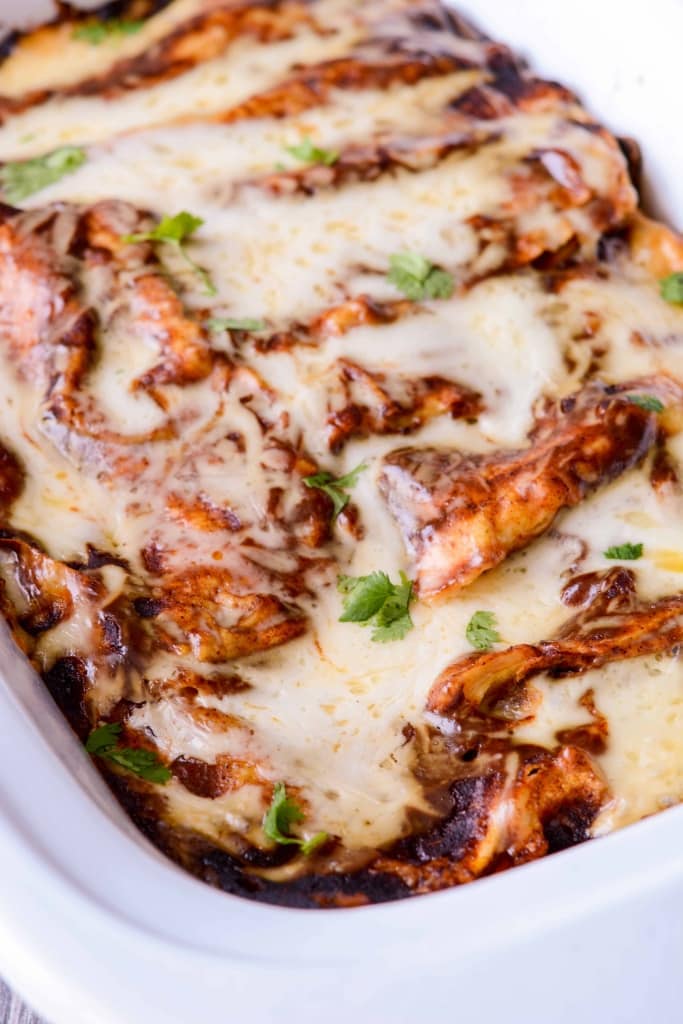 Slow Cooker Spinach and Mushroom Enchiladas