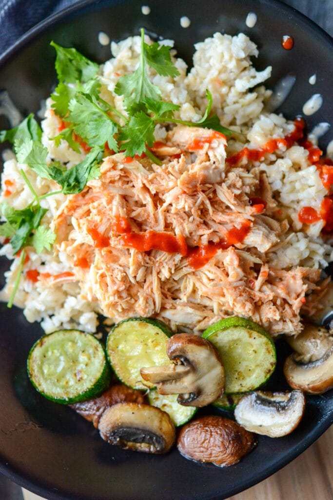 Slow Cooker Spicy Asian Chicken Bowls