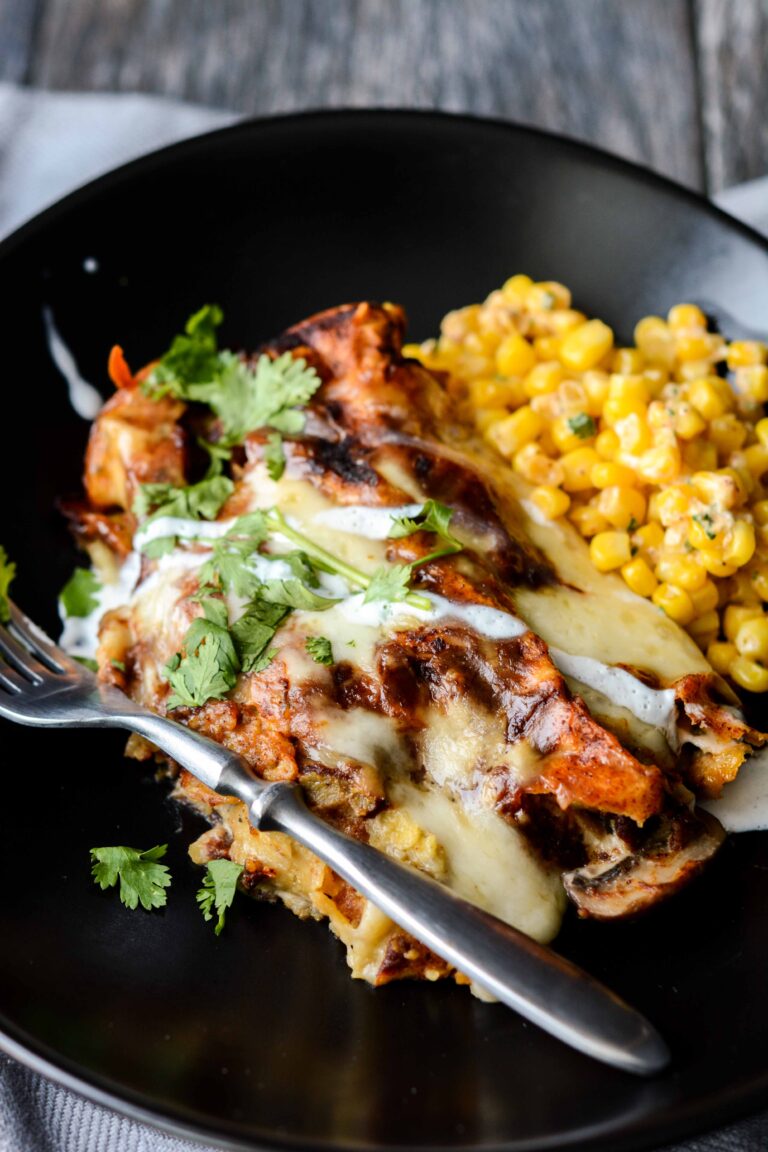 Slow Cooker Spinach and Mushroom Enchiladas