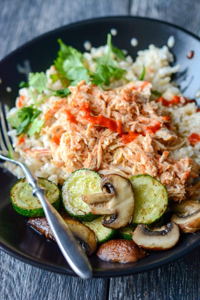 Slow Cooker Spicy Asian Chicken Bowls