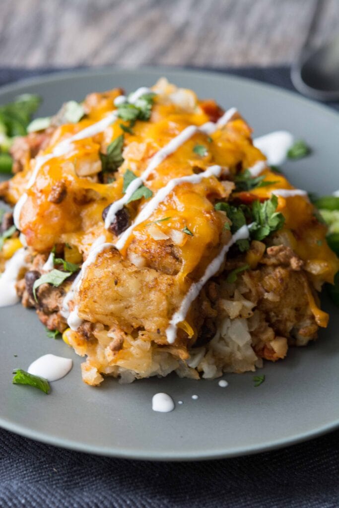 Slow Cooker Taco Tater Tot Casserole