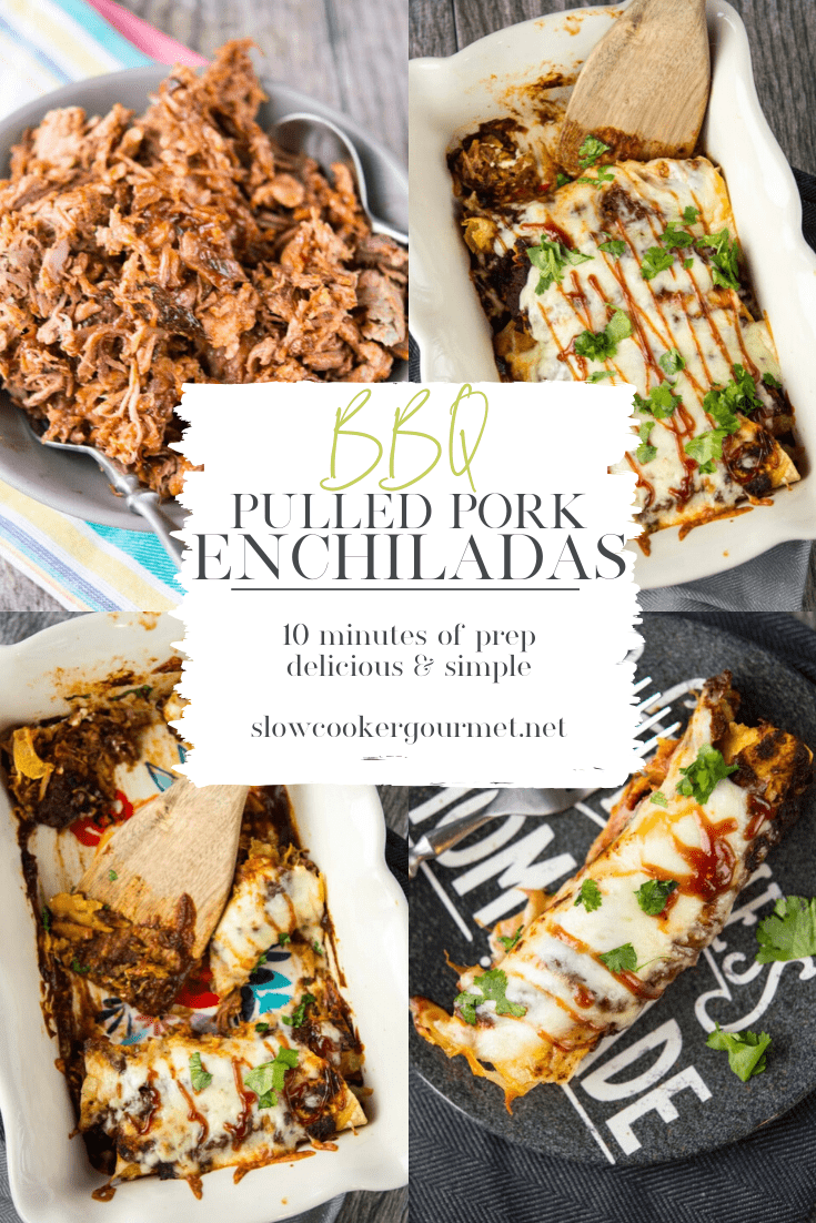 BBQ Pulled Pork Enchiladas - Slow Cooker Gourmet