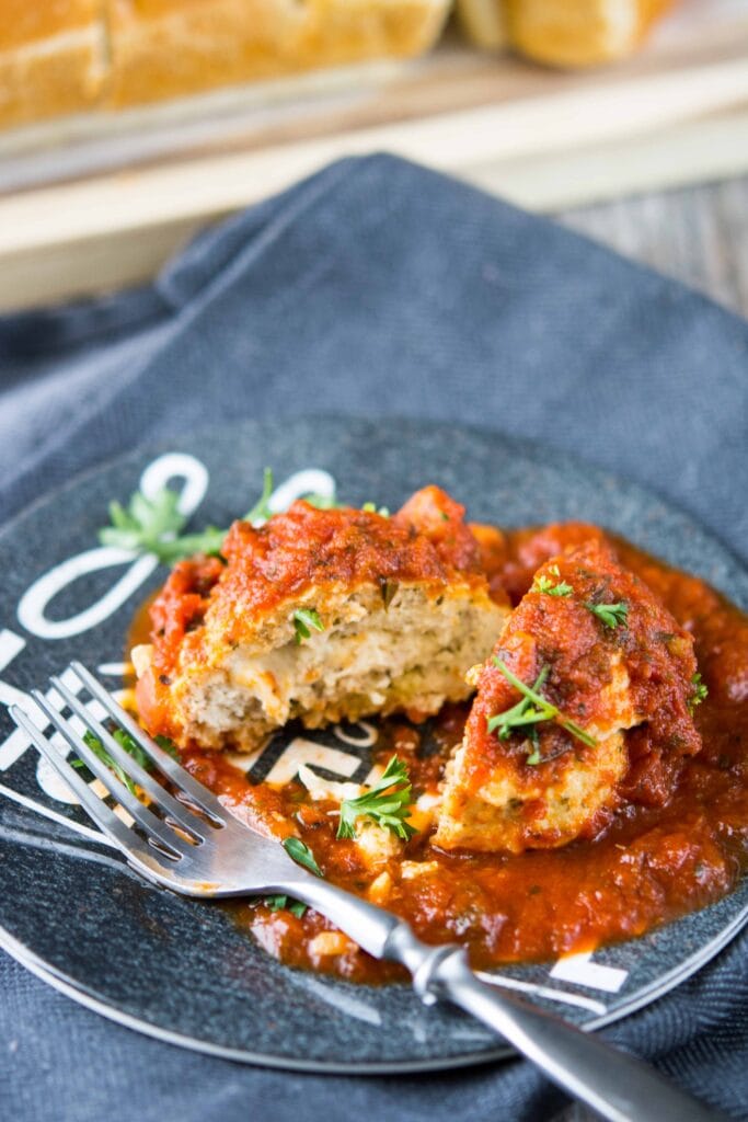 Mozzarella Stuffed Chicken Meatballs