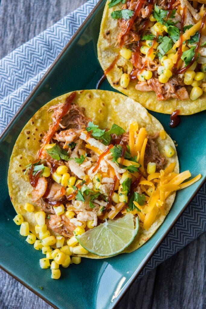 Slow Cooker BBQ Chicken Tacos