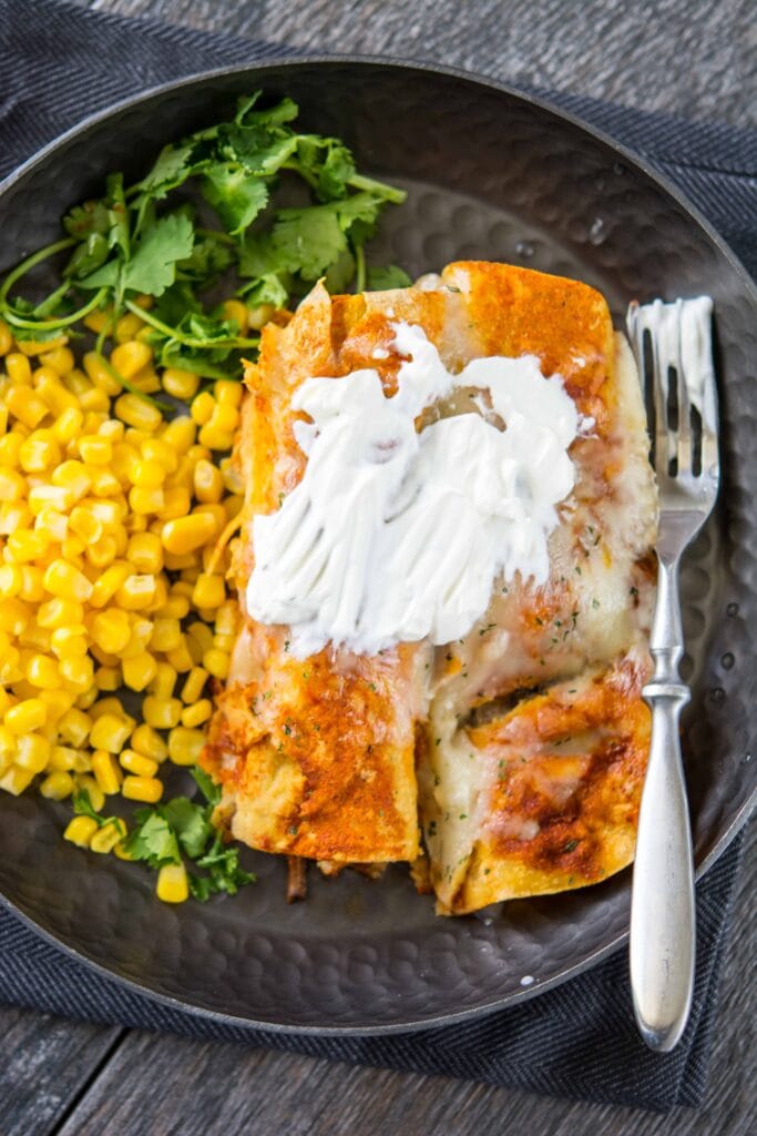 Slow Cooker Ancho Beef Enchiladas