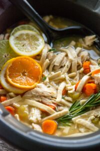 Slow Cooker Citrus Herb Chicken Noodle Soup