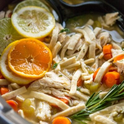 Slow Cooker Citrus Herb Chicken Noodle Soup