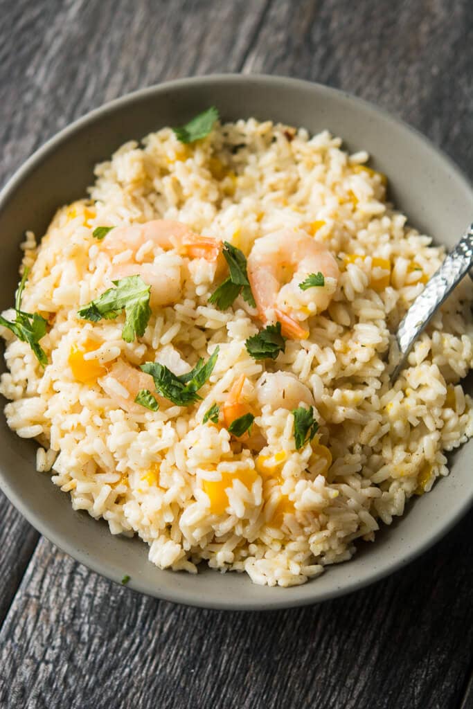 Lunch Crock Coconut Rice and Mango Shrimp