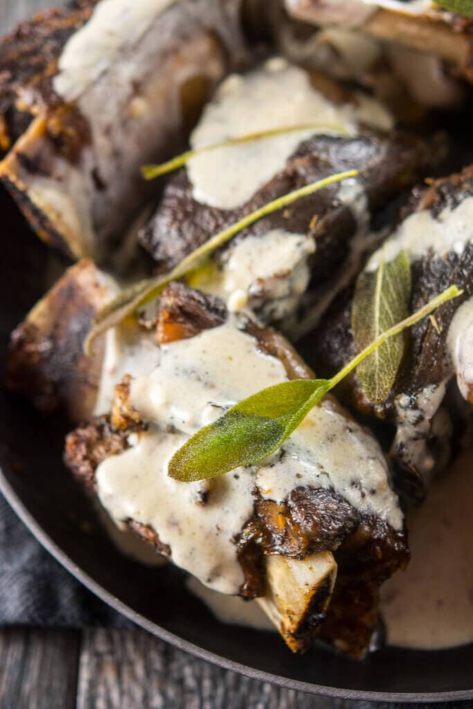 Slow Cooker Sage Butter Short Ribs