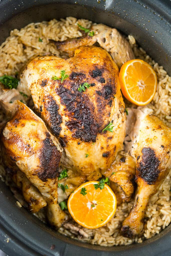 Slow Cooker Whole Roasted Chicken - Slow Cooker Gourmet