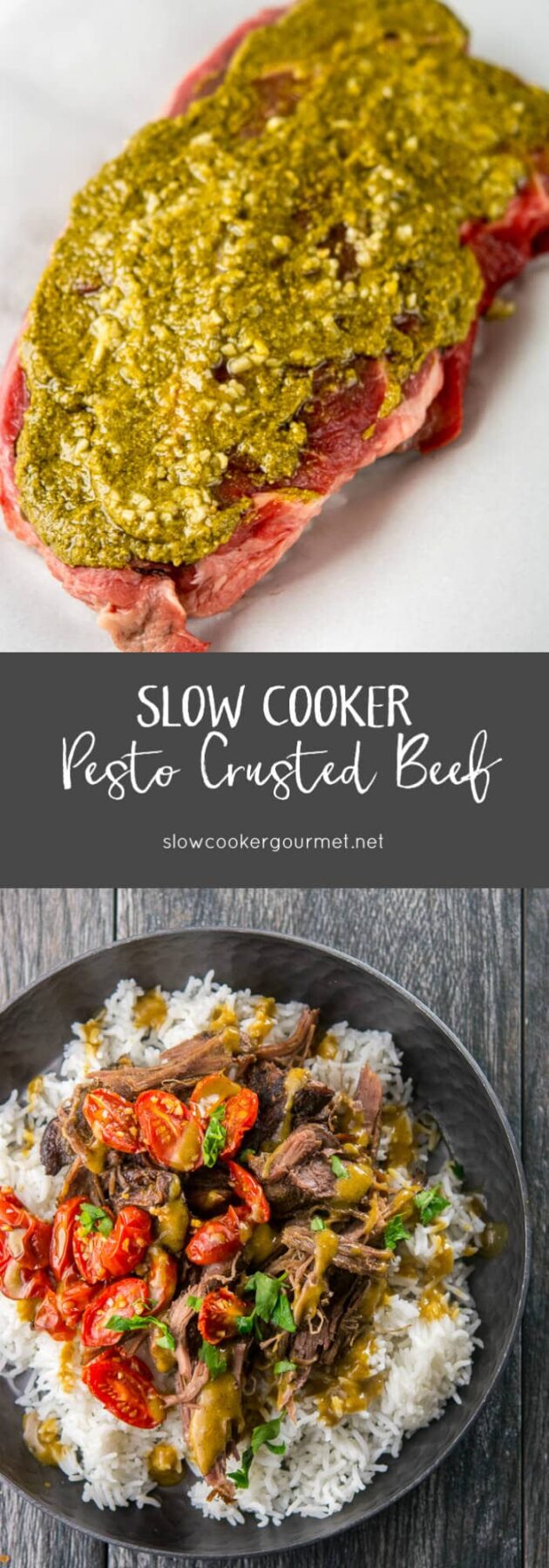 Slow Cooker Pesto Crusted Beef