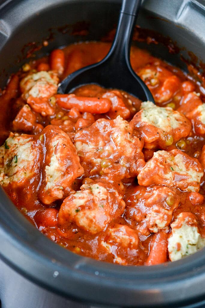 Slow Cooker Beef And Herbed Dumpling Stew - Slow Cooker Gourmet