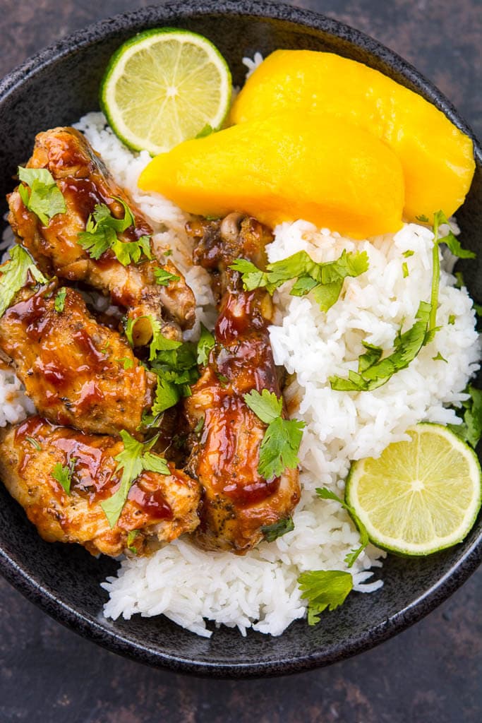 Crock-Pot® Slow Cooker Mango BBQ Chicken Bowls