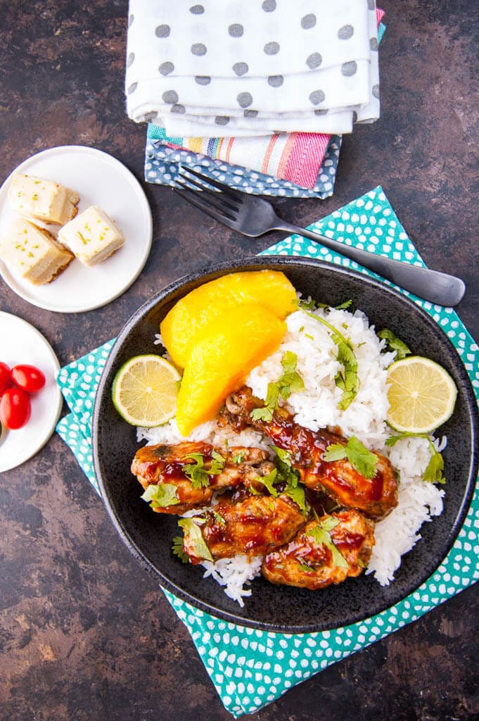 Crock-Pot Mango BBQ Chicken Bowls