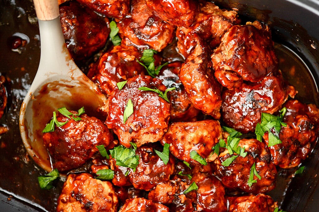 Slow Cooker Honey BBQ Meatballs