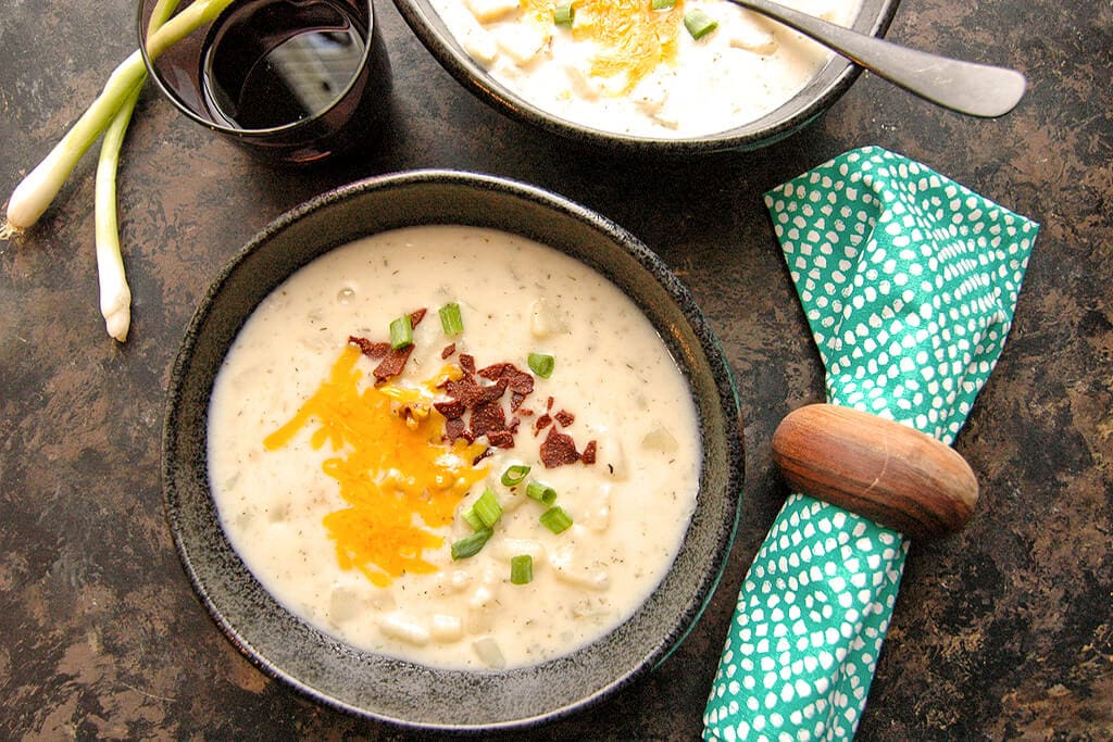 Slow Cooker Loaded Baked Potato Soup - The Magical Slow Cooker