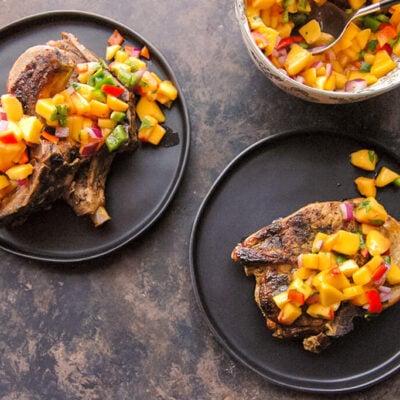 Slow Cooker Pork Chops with Peach Salsa