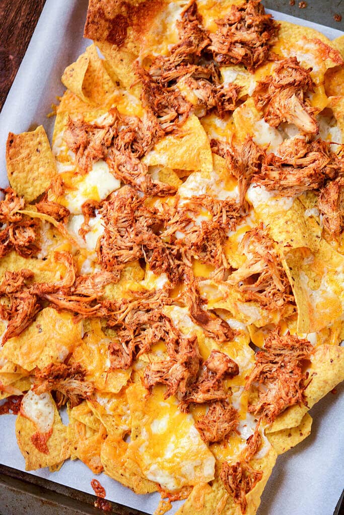 Slow Cooker Chicken Enchilada Nachos